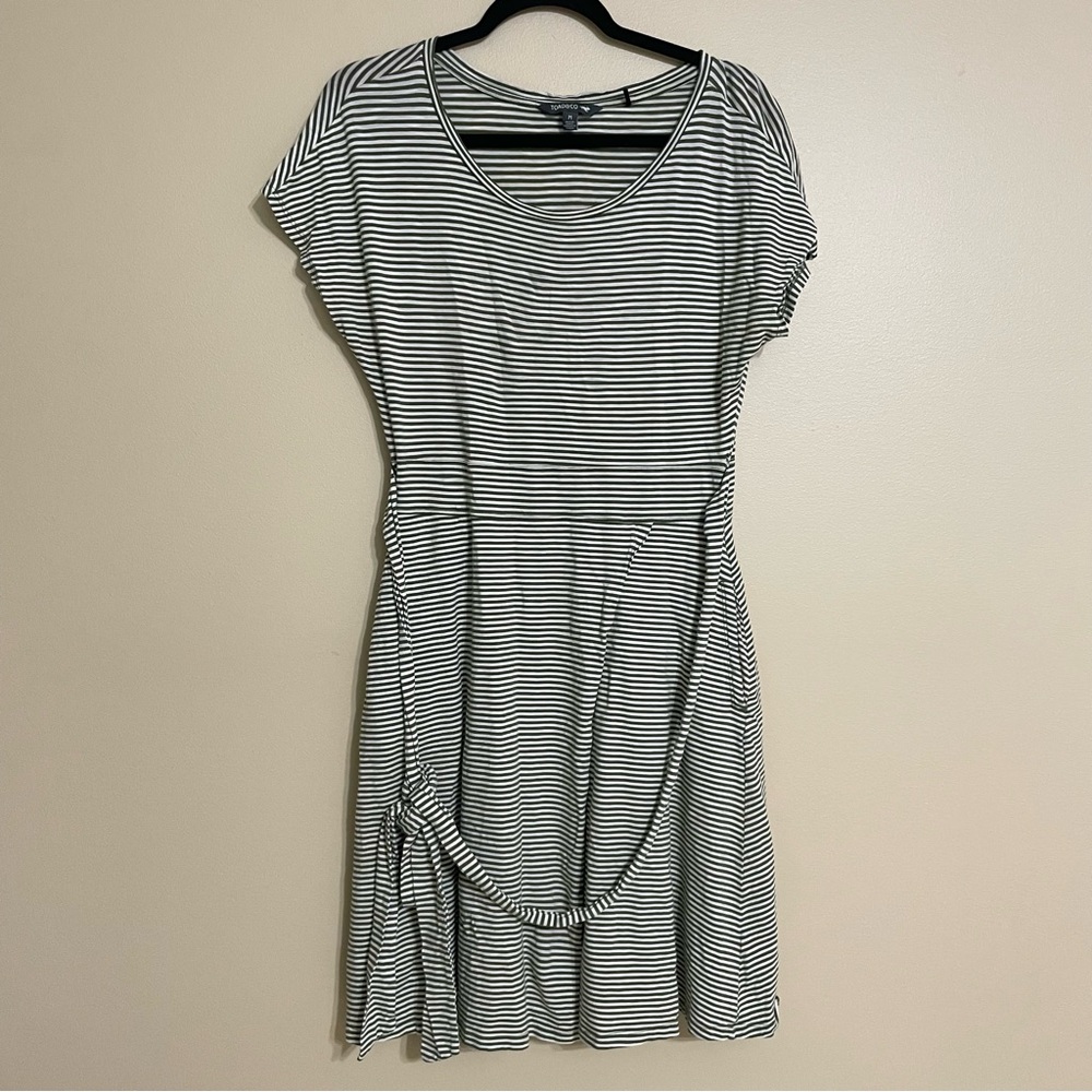 Toad&Co‎ Green Stripe Cue Wrap Dress Size medium